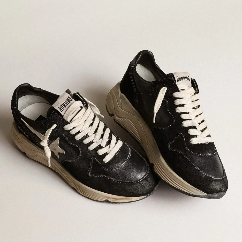 Golden Goose Women's Running Sole in black nappa and suede GGDB sz 37 - Picture 13 of 16